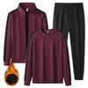 Autumn Winter Sports Set Plus Velvet Jacket+Hoodie+Pants 3Pcs Set Casual Tracksuits Men's Fleece Warm Sweatshirt Set