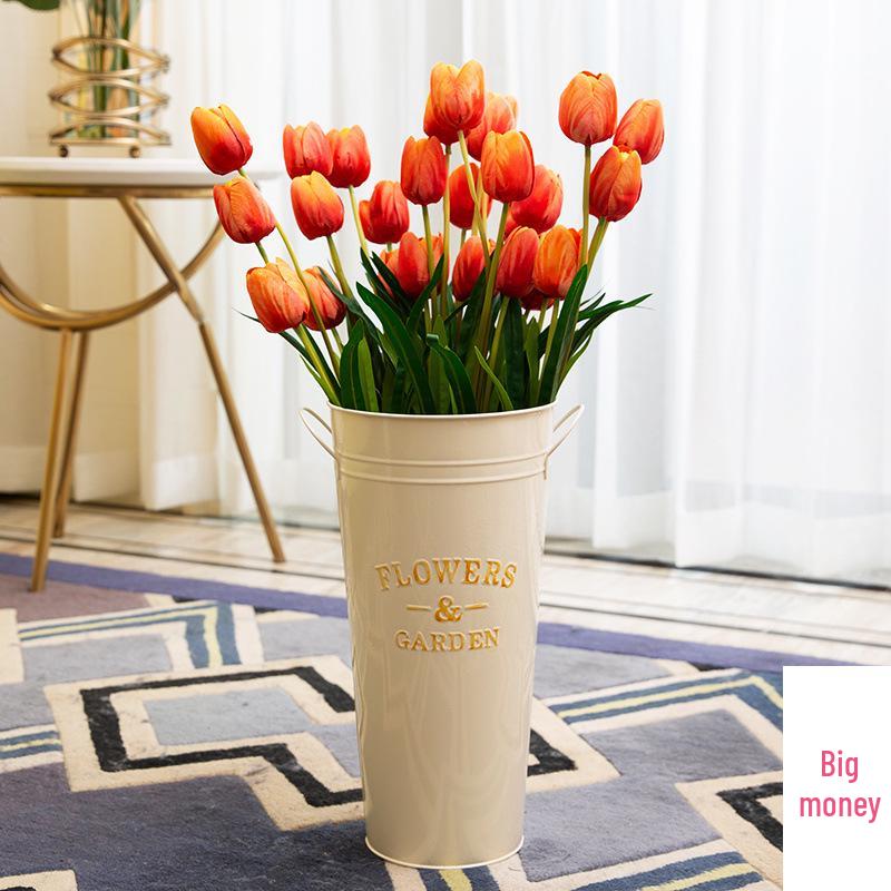 Creative Tin Flower Pot: Dried & Fresh Flower Arrangement Vase for Home or Flower Shop Use