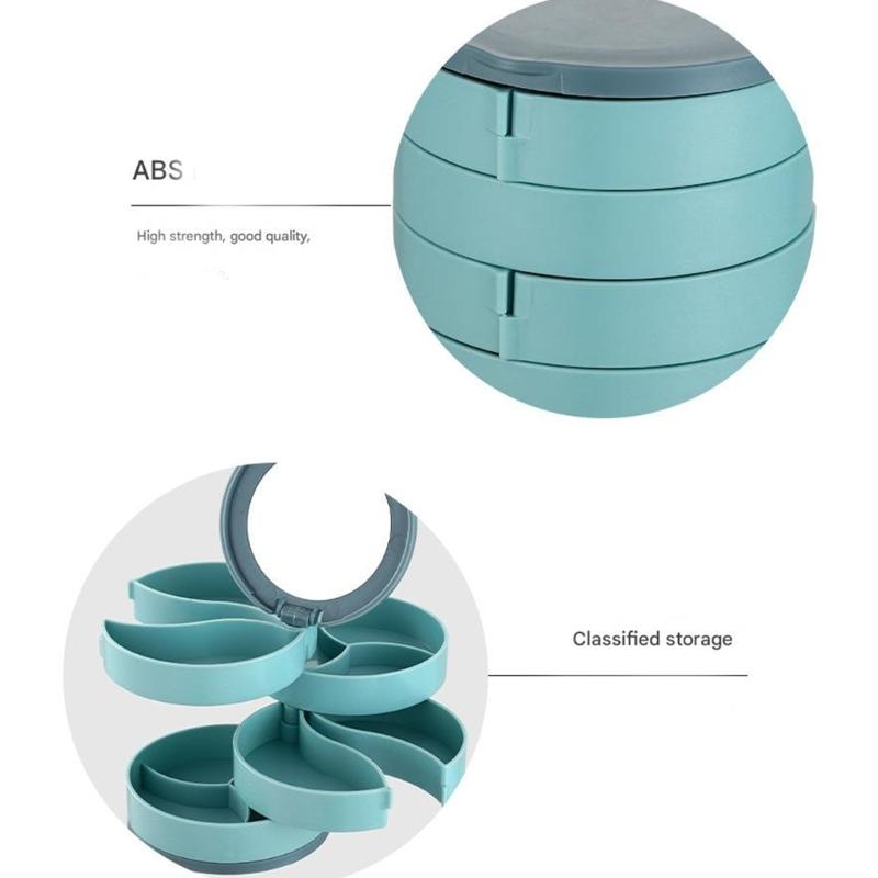 360 Degree Rotating Jewelry Organizers With Multiple Layers For Earrings Necklaces Rings ABS Materials Storage Box