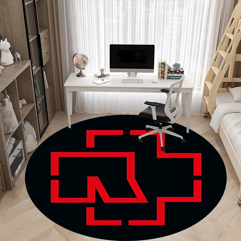 1pc Rammstein Carpet, Round Non-Slip Durable Large Size Office Carpet, Suitable for Office,yy250908074