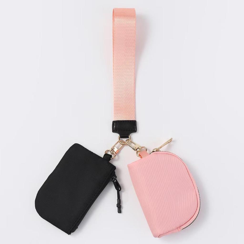 LULU-Style Waterproof Mini Wristlet & Coin Purse with Key Storage and Red Envelope Pocket