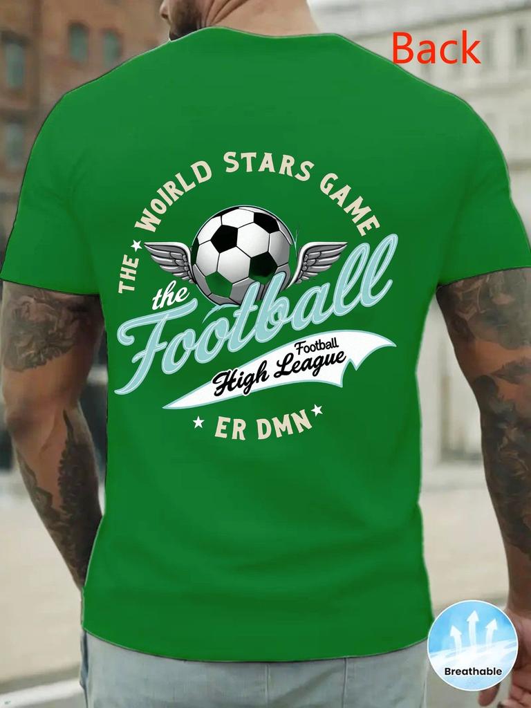 FIFA Men'S Dark Gray Soccer Graphic Tee, Made from 100%, a Comfy Casual Shirt Featuring 'THE WORLD STARS GAME' And a Soccer Ball Design