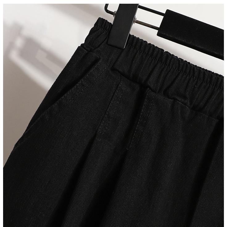 DIMANAF 2023 Jeansy Jesienne Duże Rozmiary Długie Spodnie Damskie Elastyczne Luźne Vintage Haremowe Codzienne Damskie Basic Pokazujące Smukłe Nogawki 5XL A