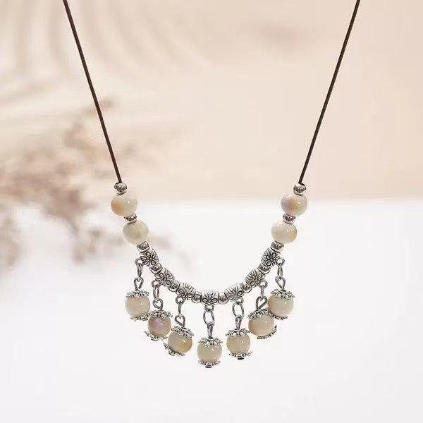 Qingge Ethnic Style Necklace, Retro Versatile Butterfly Color Glaze Pendant, Sweater Chain, Changchun Summer, Women'S Land