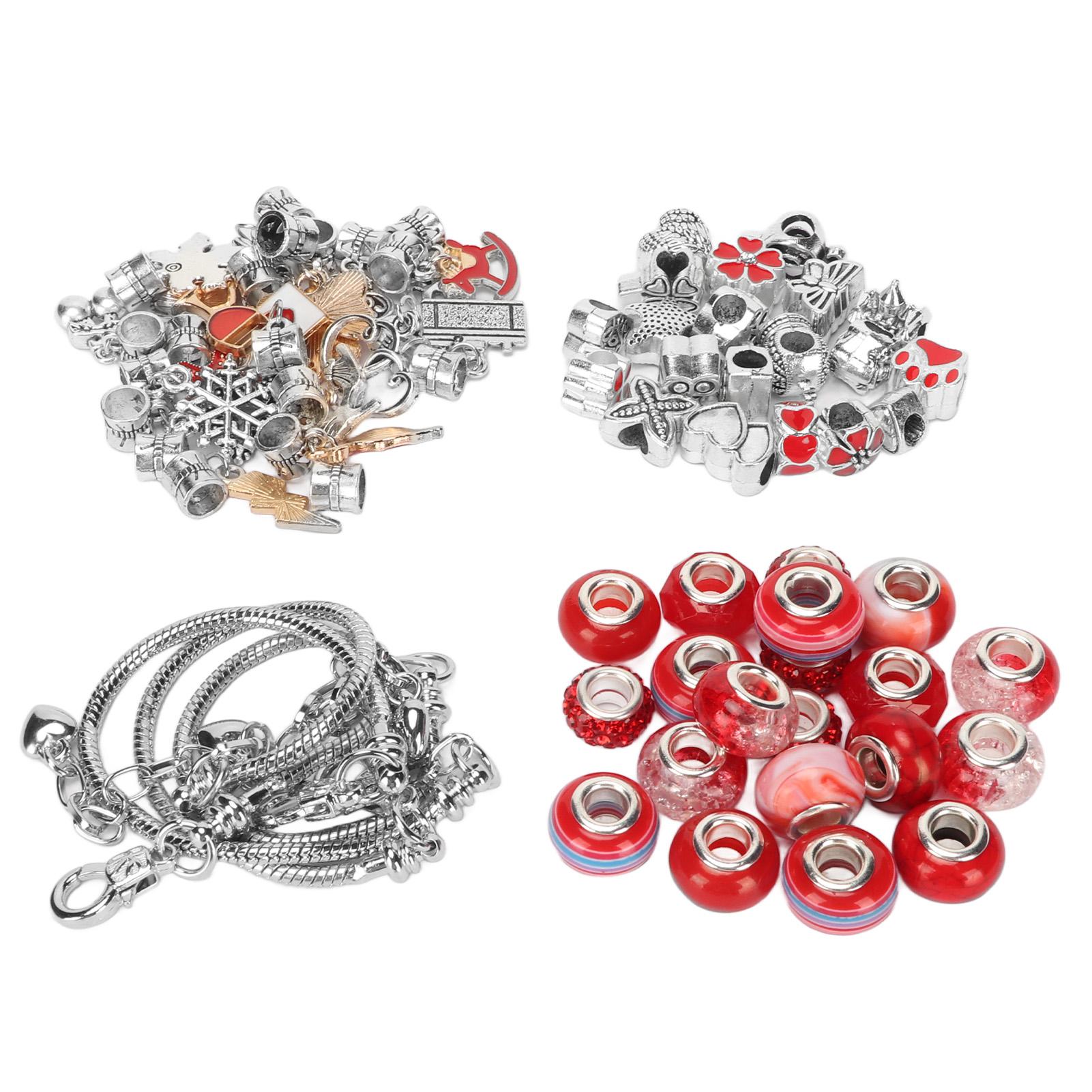 

Набор для изготовления браслетов Изысканный базовый браслет Подвеска Большие бусины Цветные бусины Изготовление ювелирных изделий своими руками красный