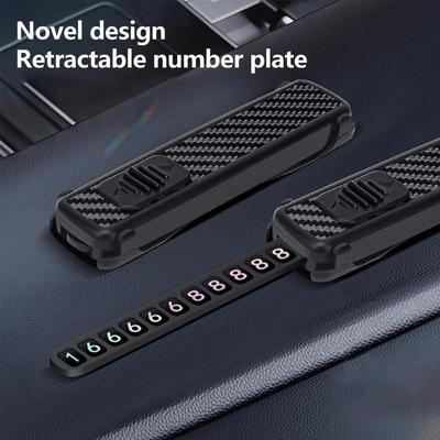 Temporary Parking Car License Temporary Parking Card Multi-functional Carbon Fiber Pattern Parking Number Plate for Rvs Trucks