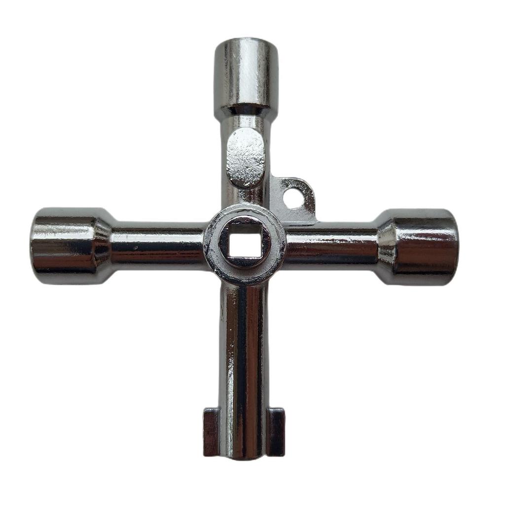 Multifunctional Silver Key Wrench for Electrical Cabinets and Valves