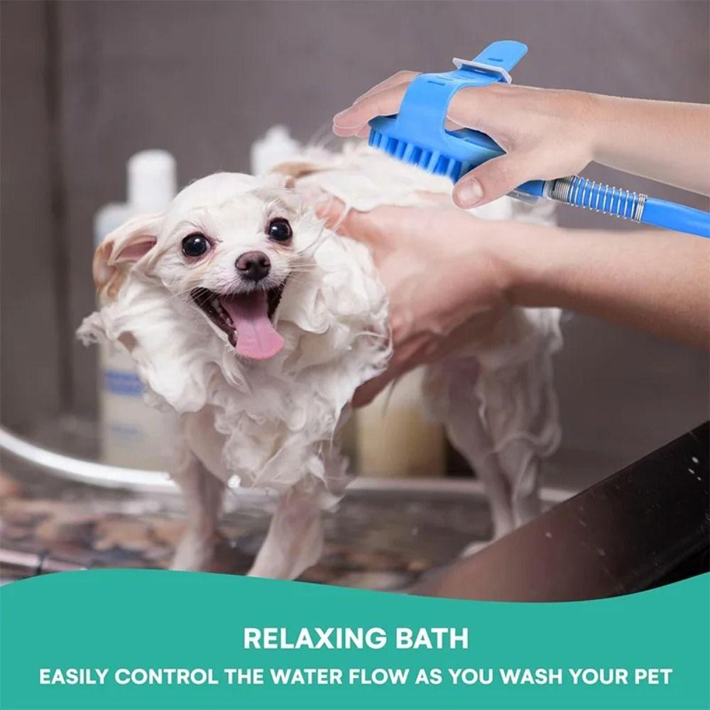 Massage Function Dog Massage Brush Shower Head Design Pet Bathing Brush  Pet Grooming