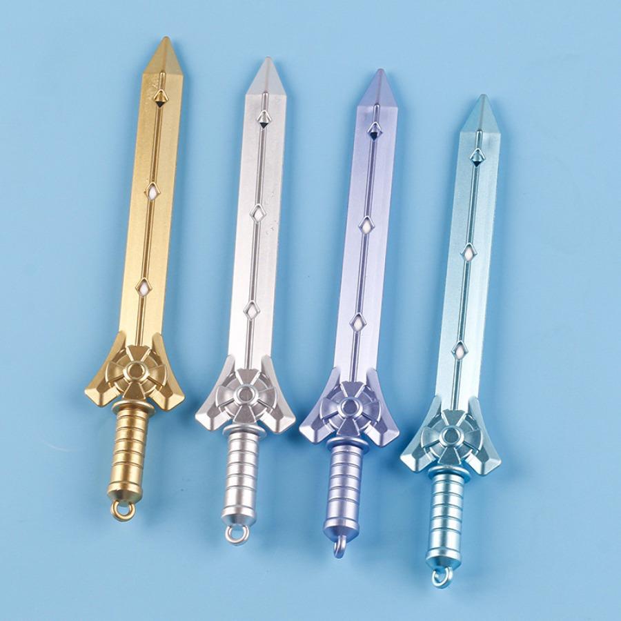 Back To School Season 10pcs 0.38mm Creative Sword Shape Neutral Pen, Student Prizes Black Signature Pen Stationery,Smooth Writing Office Supplies.