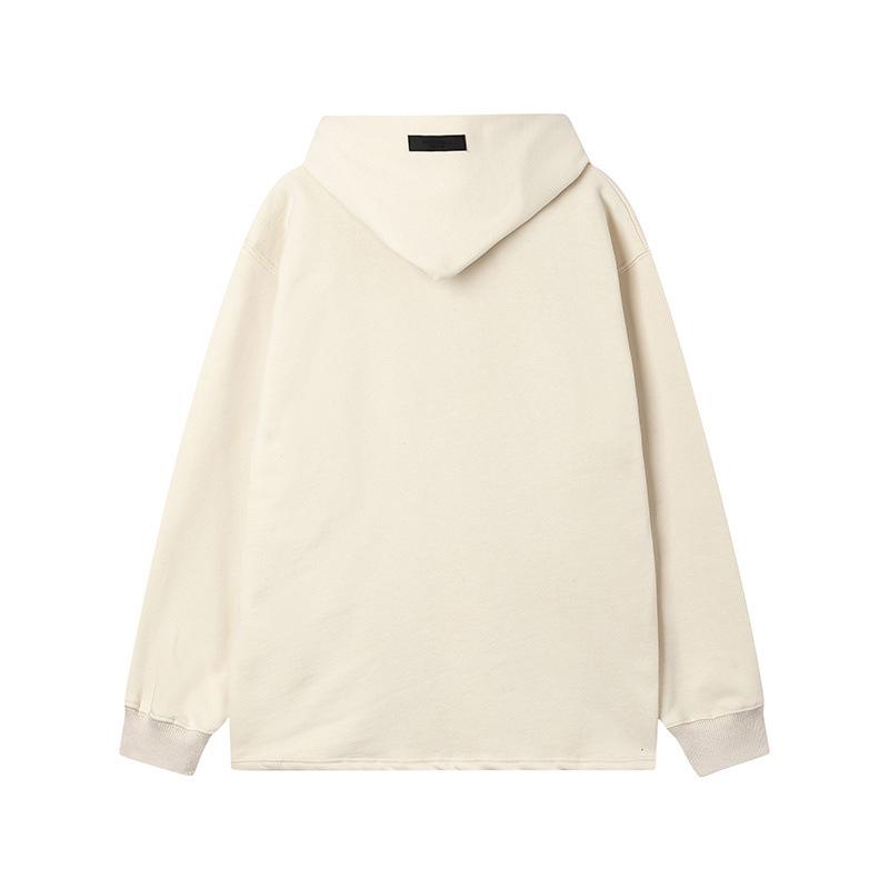 Μοντέρνο Brand Essentials Unisex Φούτερ με Γούνα και Γράμματα - Χαλαρή Εφαρμογή, Επένδυση με Βελούδο, Μακρυμάνικο Πουλόβερ