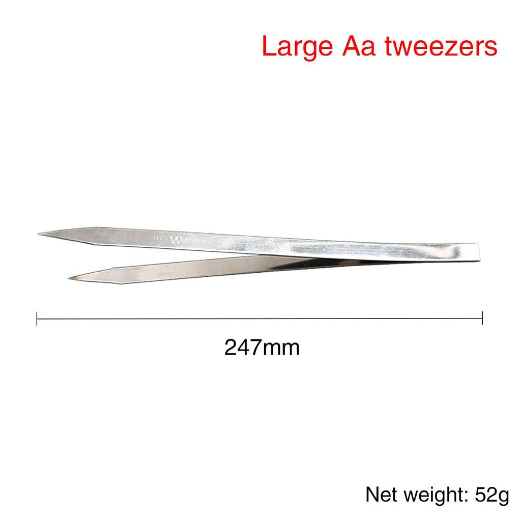 High Precision Tweezers Craft Tweezers Non-Serrated Jewelry Tweezers with Fine Point Tip Stainless Steel Needle Nose Hobby Tweezers for Sewing Beading