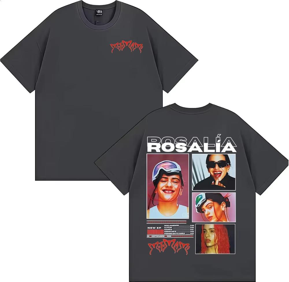 Sängerin Rosalia Motomami Album 2026 Druck T-Shirts Unisex Unisex Mode Hip Hop 90er Vintage T-Shirt Kurzarm Übergröße T-Shirts