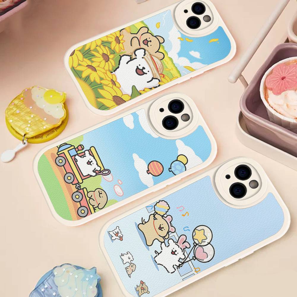 Lovely Line Dog Maltese For iPhone 16 15 14 16E 13 12 11 Pro Max Plus Phone Leather Case
