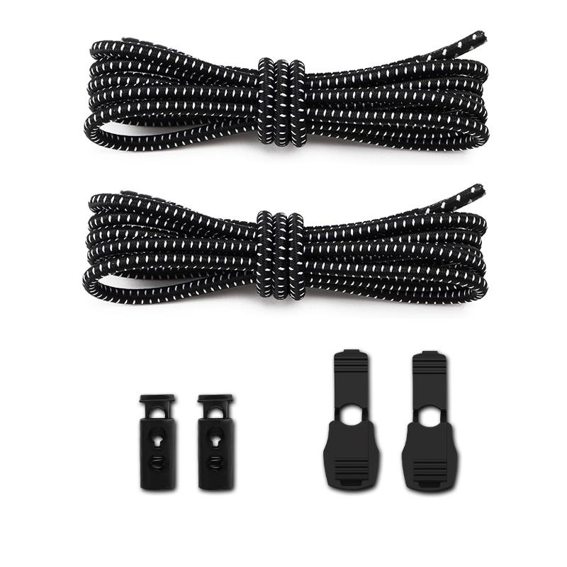 New 1Pair/3Pair Round Elastic Shoelace Unisex Quick-Release Shoelaces No-Tie Laces for Sneakers and Boots Shoe Laces
