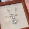 Full Diamond Brushed Ruyi Donut Necklace Double Sided Pull Premium Light Luxury Design Collarbone Chain