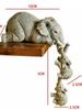 3Pcs Cute Elephant Figurines Elephant Holding Baby Elephants Resin Crafts Mother Elephants Hanging Baby Home Decor Statue Gift