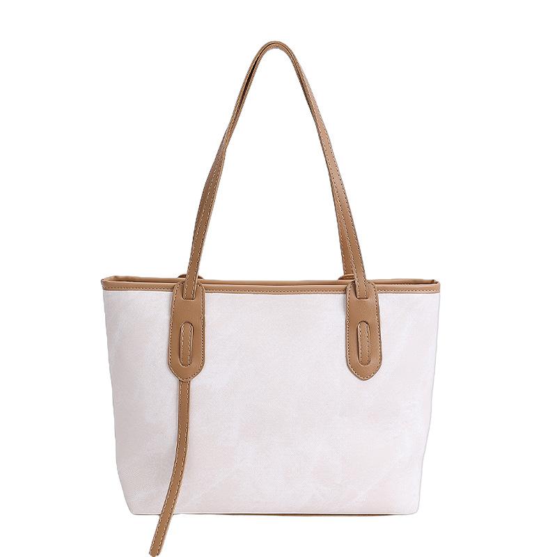 Large-capacity contrasting color underarm bag women's 2025 new trendy and versatile shoulder bag casual commuter tote bag