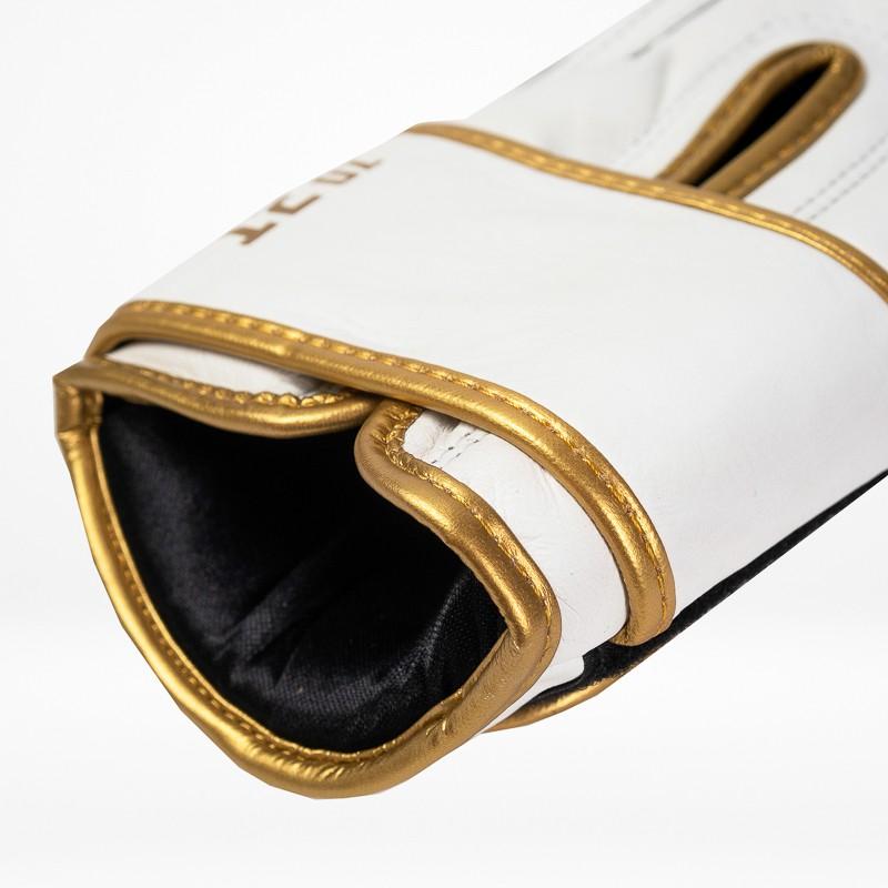 StormCloud Boxing Pro Genuine Leather Boxing Gloves White/Gold 16oz