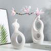 Elegant White Abstract Vase for Dried and Fresh Flowers - Perfect for TV Stand or Exhibition Hall Decoration