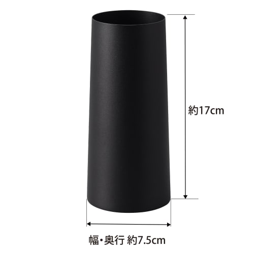 Yamazaki Tower Adhesive Cleaner Stand, Large, Vertical, Black, Approx. W7.5 x D7.5 x H17cm, for Clothes, Mini Storage Case, Suitable for Entryway, 456