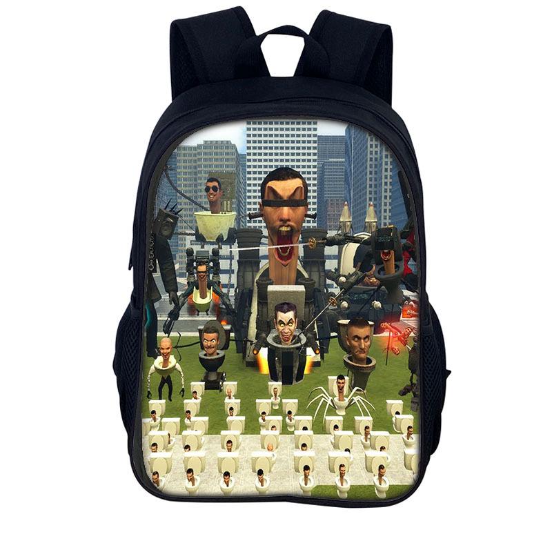 3D-Druck Skibidi Toilette Schulrucksack Tasche Schultasche Rucksack Mochila Studenten-Rucksacktasche für Jungen Mädchen Bestes Geschenk