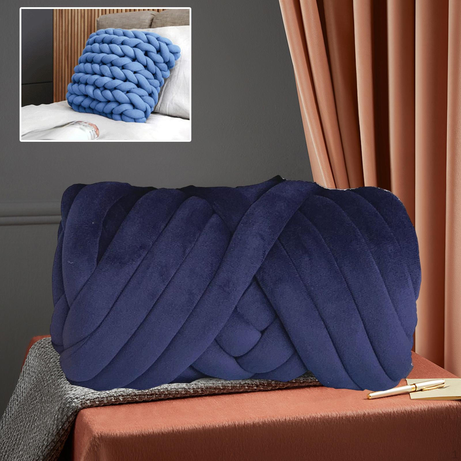 

Толстая шерстяная пряжа, объемная, гигантская, моющаяся, своими руками, для подлокотника, кровати для домашних животных и ограждения темно-синий