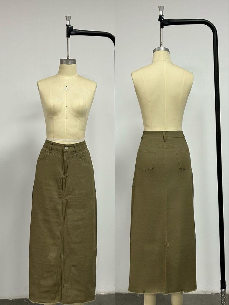 Summer Women's Loose Straight Denim Maxi Skirt - European/American Style