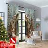 2pcs 2D flat printing Merry Christmas Popular Curtain Snow Arch Machine Washable Polyester Without Electricity Festive Curtains