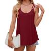 TIFICY Damenmode Casual Sommer Frühling Einfarbig Druck Ärmellos U-Ausschnitt Blusen & Hemden