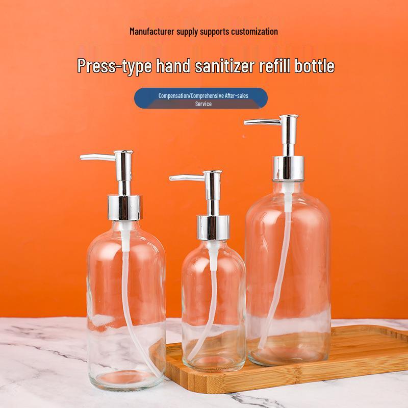 Glass Pump Dispenser Bottles for Lotion, Shower Gel, Hotel & B&B Hand Sanitizer