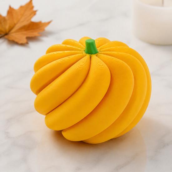 Stress Reducer Hand Toys 3D Printed Spiral Pumpkin Ornament, Sturdy PLA Fidget Toy, Environmental Friendly Ornaments Relief Spinning Toy for Halloween