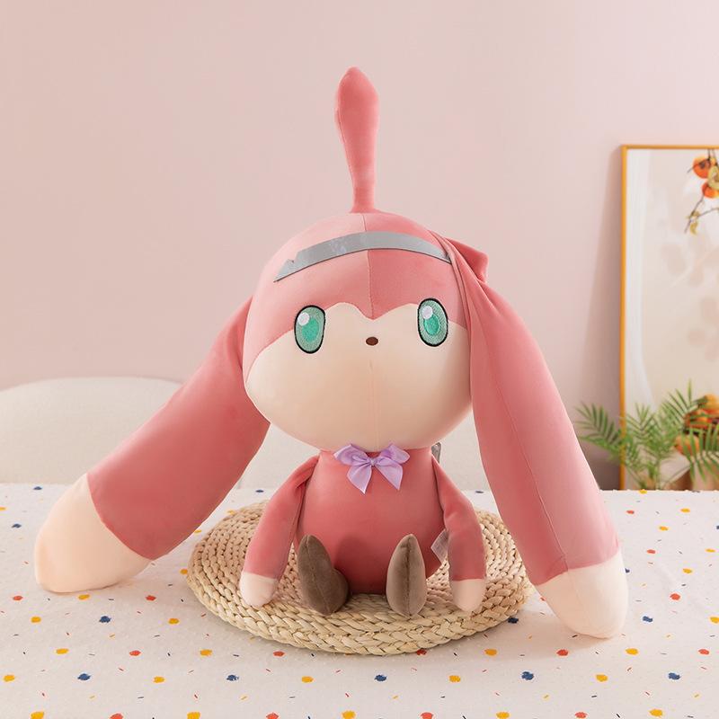 40 cm große Anime-Plüschpuppe Arlecchino Clervie, Genshin Impact-Kaninchen-Cosplay, süßes, weiches Kuschelkissen, Geburtstagsgeschenk für Spielefans