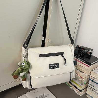 Simple and Versatile Messenger Bag Female Large-capacity Student Class Bag Tooling Tide Casual Mailman Bag Male