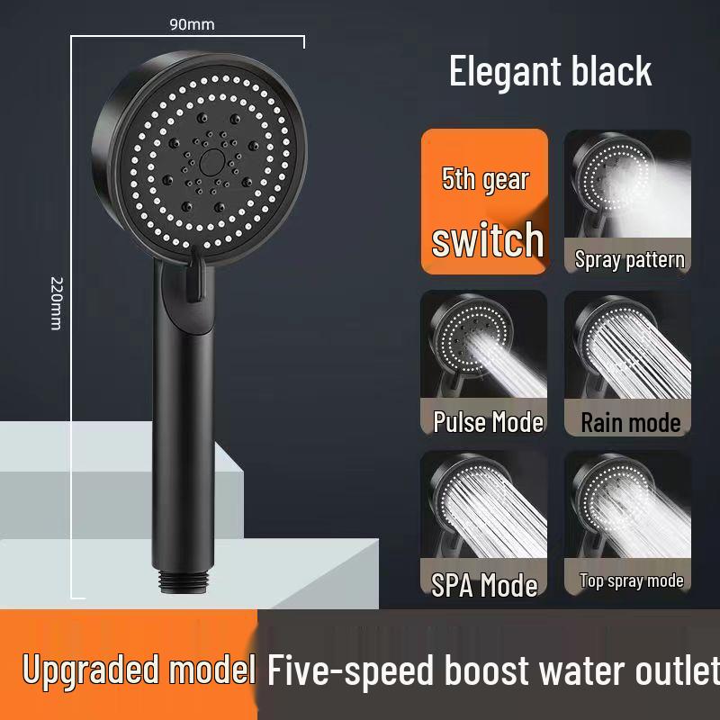 Black Warrior Multi-Function Matte Black Handheld Shower Head Set