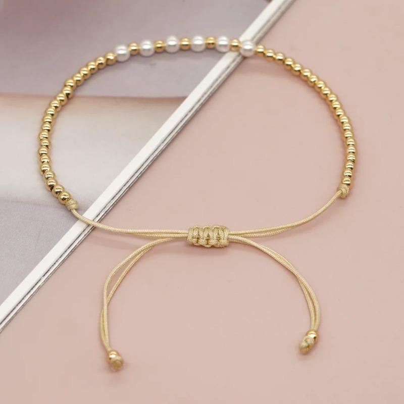 Vergoldetes Perlen-Surfer-Armband Natürliches Perlen-Charme-Armband Handgemachter Modeschmuck für den Sommer für Damen Teenager-Mädchen Geschenk