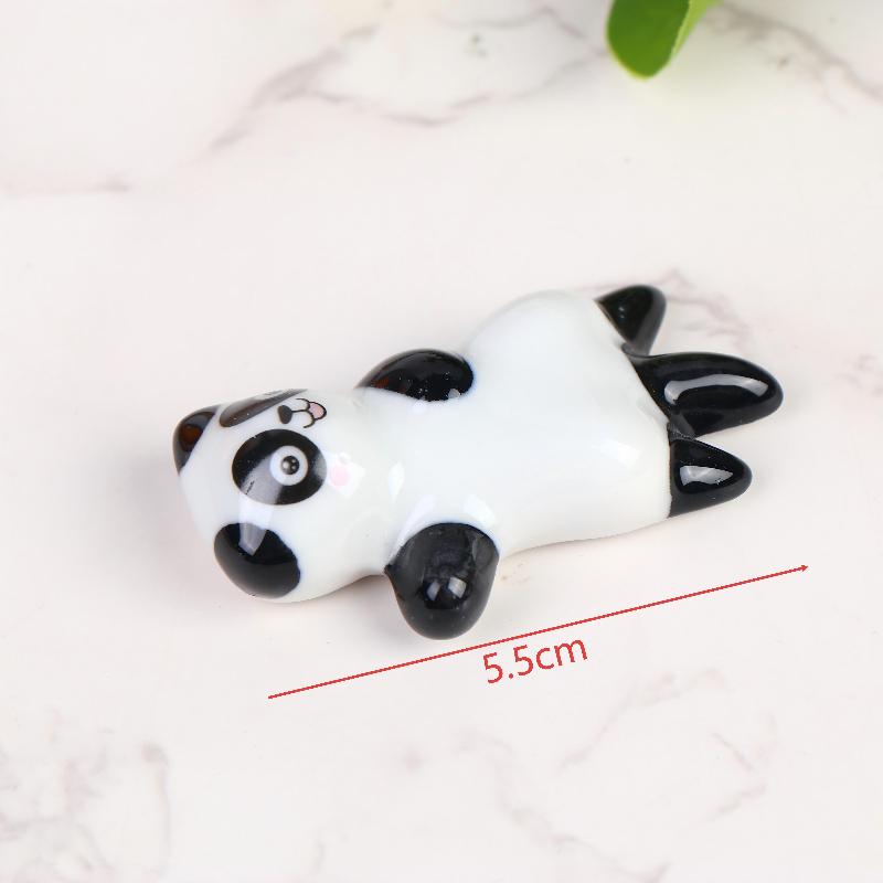 Mini Panda Ceramic Chopstick Rest Cute Cartoon Tableware Spoon Holder Pen Rack For Home Restaurant Kitchen Dining Table Decor