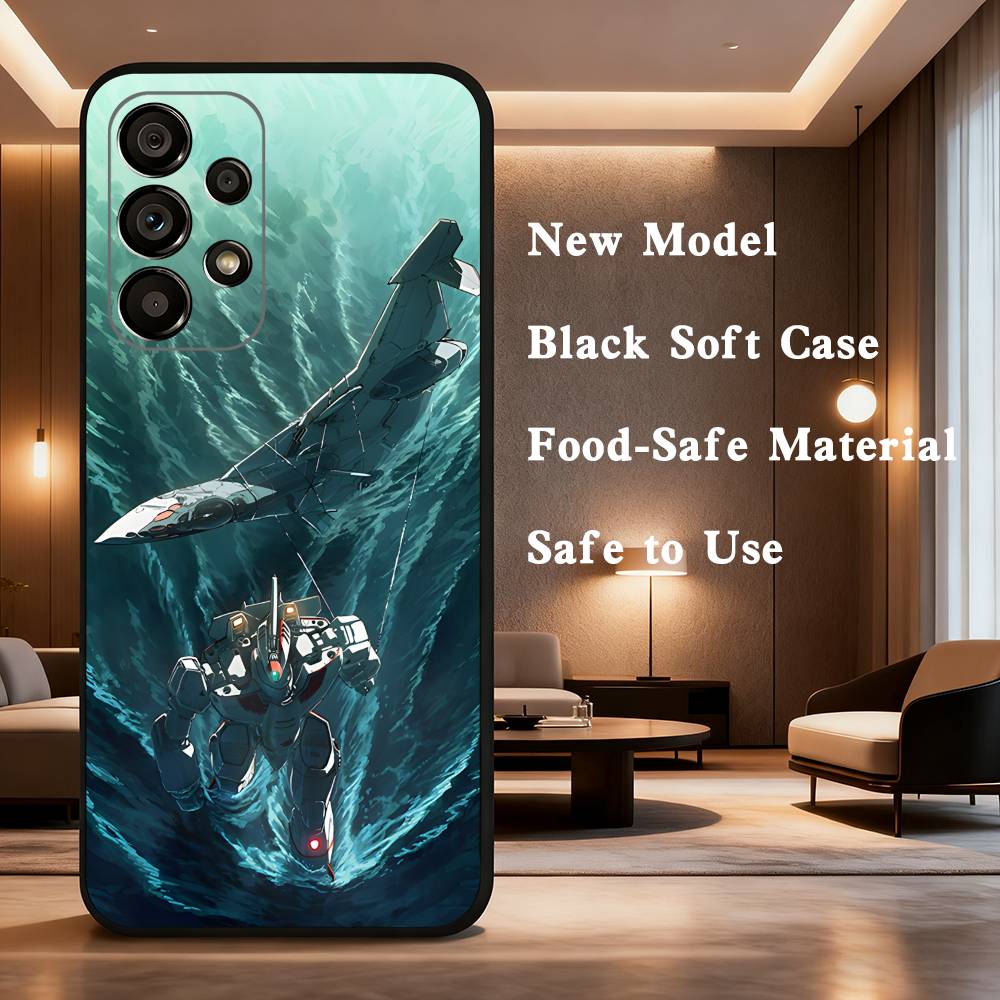 R-Robotech Macross For Samsung Galaxy A73,31,Note,22,71,53,32,72,41,8,9,52,J7,Soft Black Silicone Cover Case