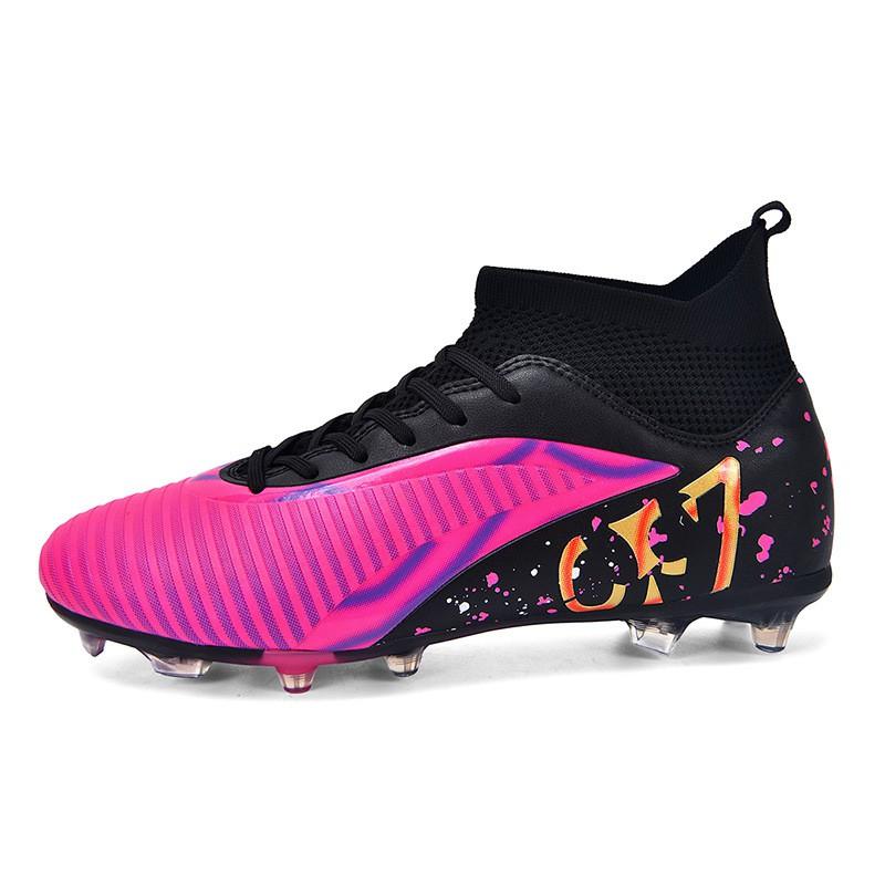 Mens Womens Low-Cut Football Cleats Grass Field Training Match Play Rubber Sole With Flexible Design