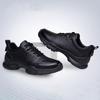 Men's shoes leather shoes spring new men's casual shoes soft sole non-slip sneakers black lace-up