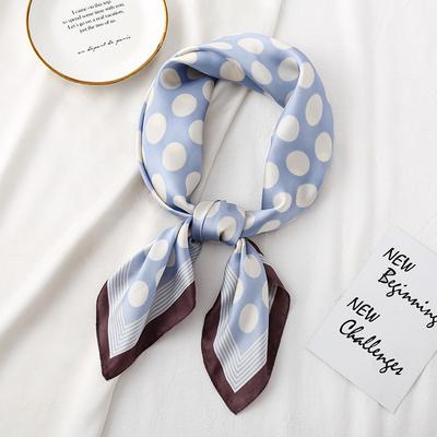 Frühlings-Neues Polka-Dot-Druck-Imitationsseiden-Schal Mode-Temperament Vielseitiger kleiner quadratischer Schal Einfacher und eleganter Dekorationsschal