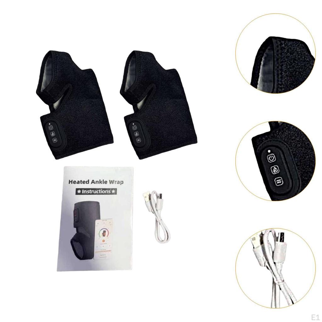 2 Pieces Ankle Heating Pads Time Settings Heated Wraps for Home Office