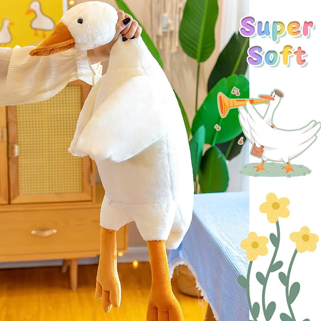 Cute Goose Plush Stuffed Animal Soft Duck Toy Swan Hugging Pillow ideal for Room Decoration Birthday Gift Idea
