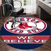 1PC Boston Sox hockey Round Rug, Non-slip Chair Mat, Home Decor, Circle Carpet Perfect for Office, Bedroom, Living Room,Christmas gift