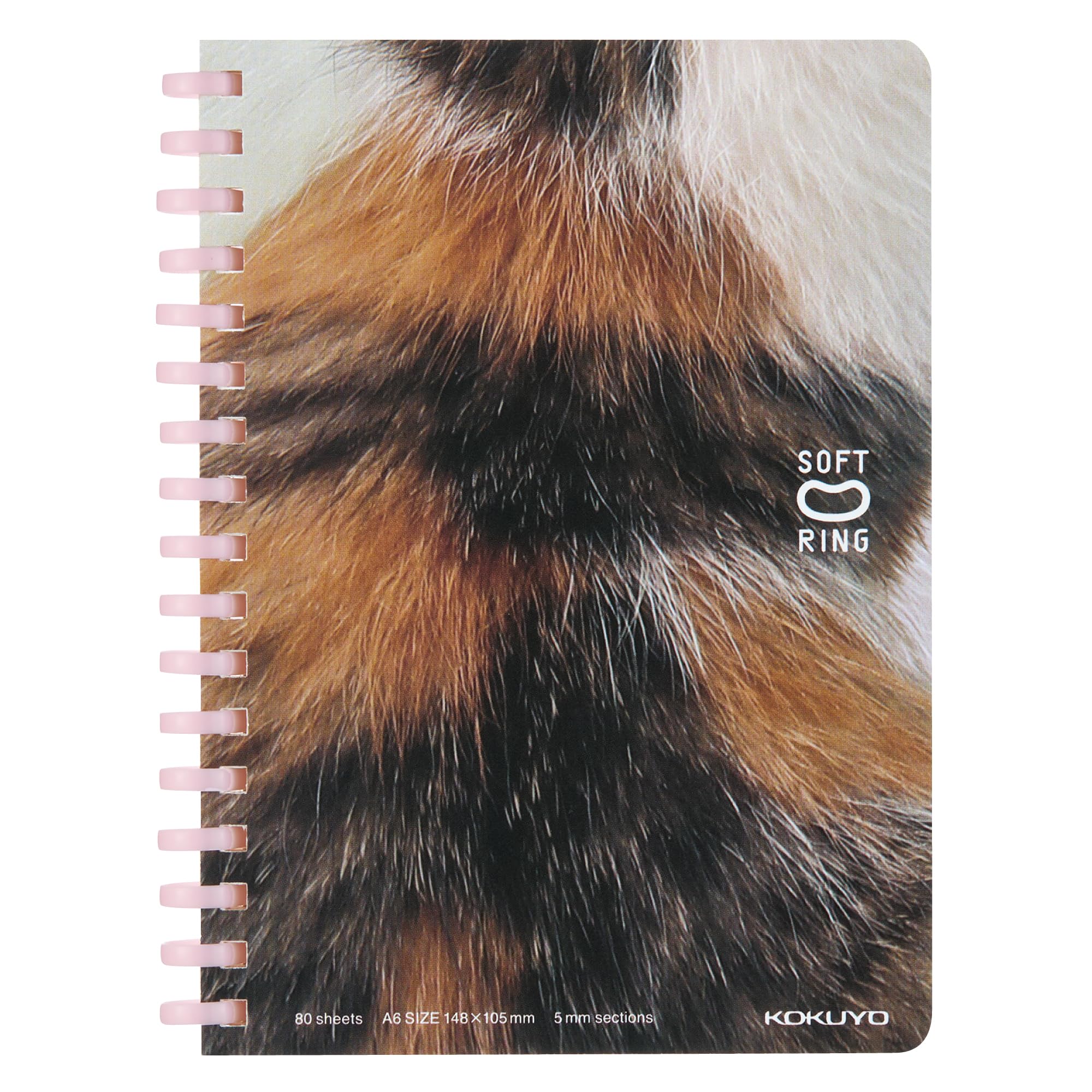 KOKUYO Soft Ring Notebook 10th Anniversary Squishy Kitten A6 5mm Grid Calico Cat Edition Su-SV358S5-L1-1