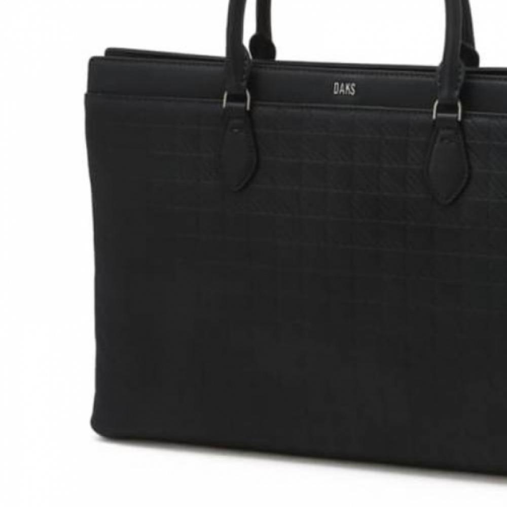 Daks Dark Grey Pattern Cowhide Briefcase Dbba6e250g3