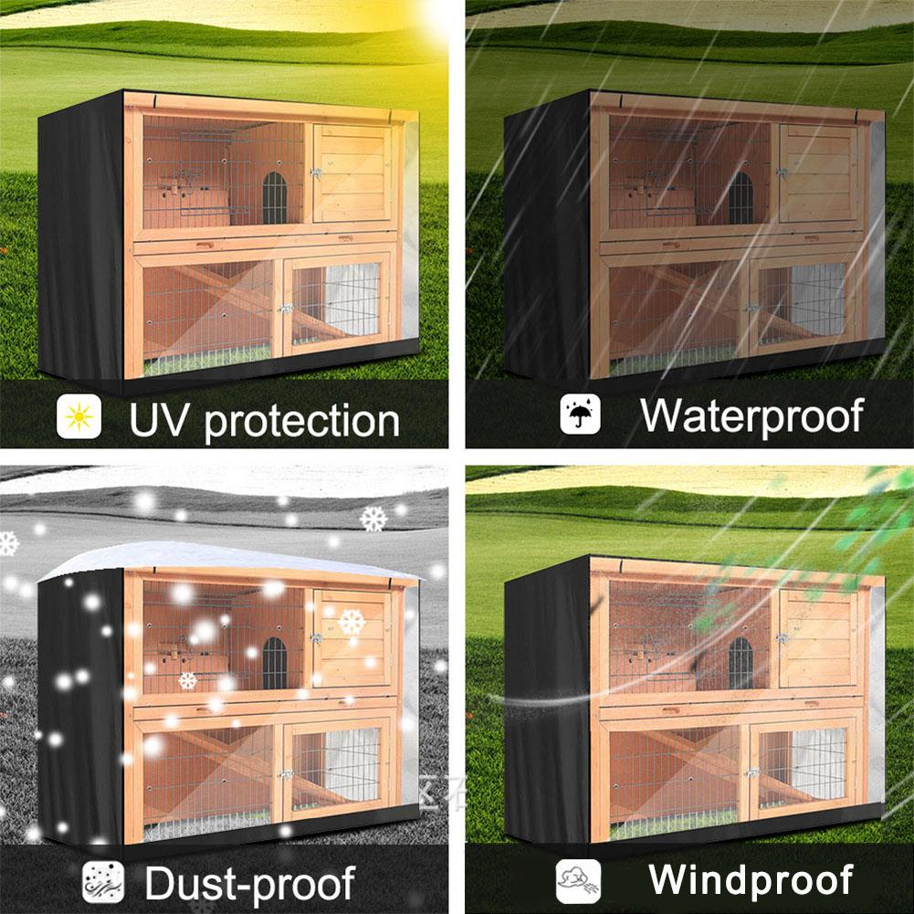 Oxford Cloth Double Layer Hutch Dust Proof Cover Accessory for Poultry Cage(black )