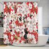 Floral Shower Curtain Botanical Flower Pattern Bathroom Decor Nature Plants Vintage Washable Fabric Liner
