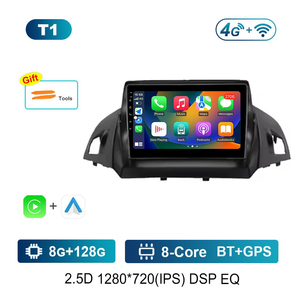Carplay DSP Stereo Android System for Ford Kuga 2 Escape 3 2012 - 2019 Navi GPS Car Video Multimedia Player WiFi+4G Split Screen