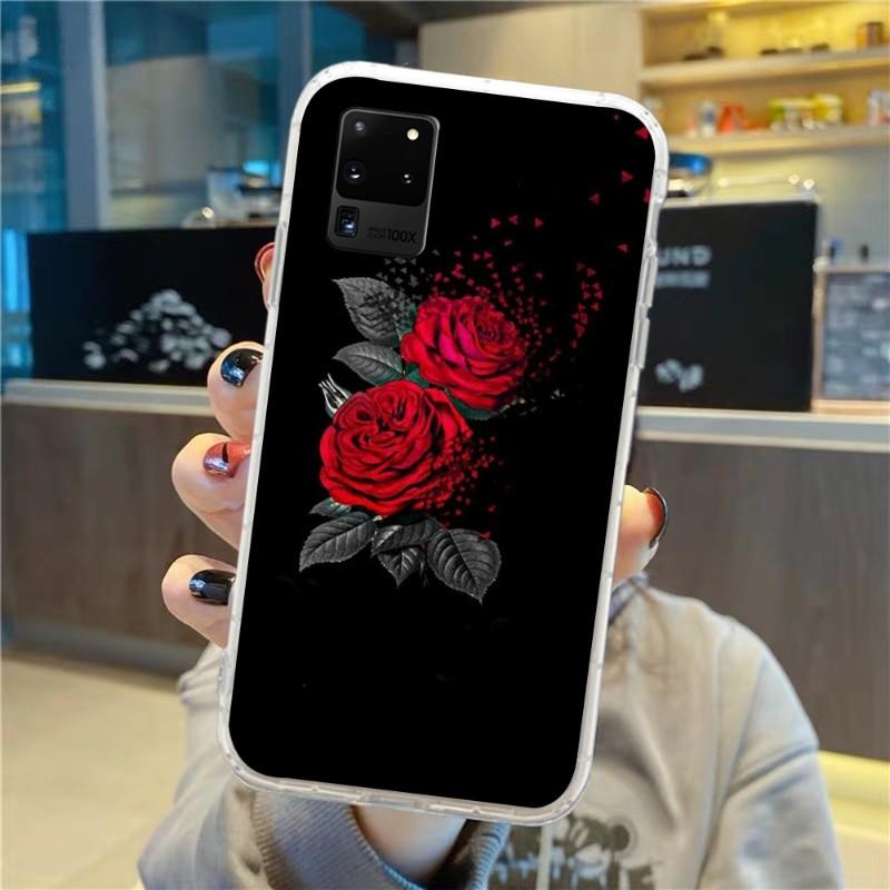 Blume Rote Rose Blume Handyhülle Für Samsung Galaxy S10 S21 S22 Plus Ultra A91 A51 A21S A12 Transparente Handyhülle