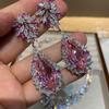 Fashion Bridal Wedding Accessories Two-Piece Seiko Zircon Necklace Earrings Set Wedding Dress Accessories